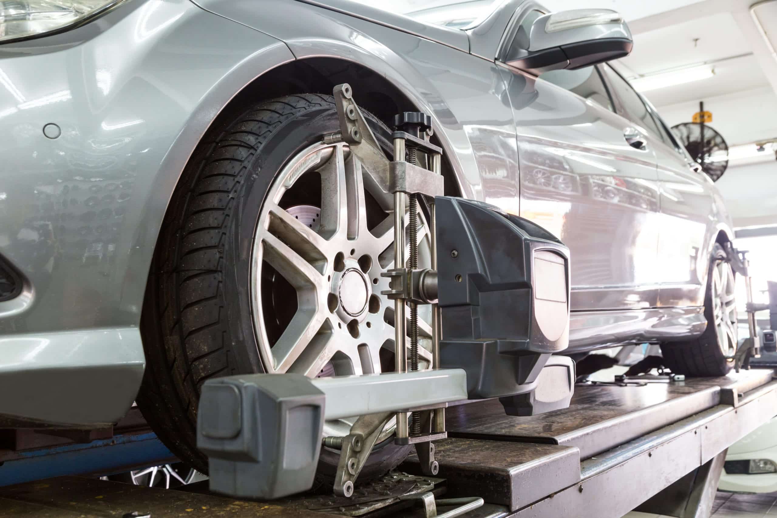 Man working on tire