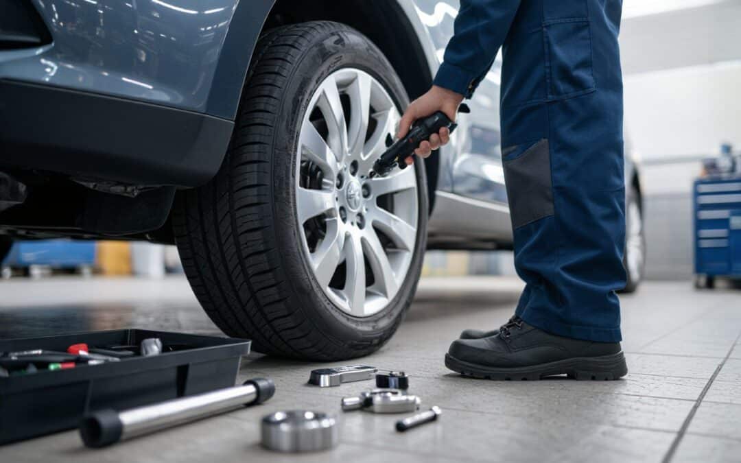 car mechanics near me repairing the wheel